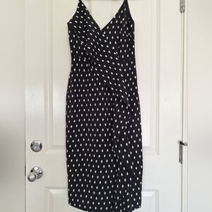 Keepsake the Label Dress Large Black White‎ Polka Dot Ruffle Pleated S